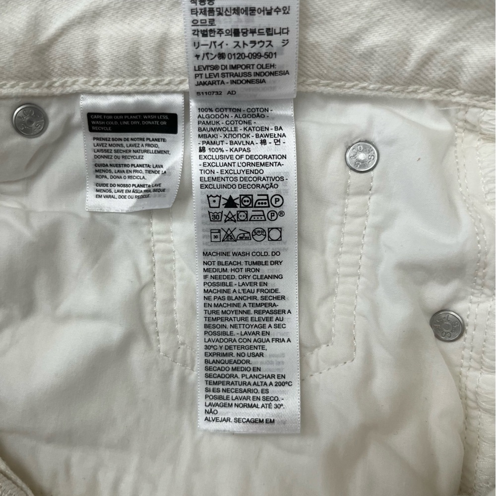 Levi's XL Flood High Rise Wide Leg Jeans White Size 29 - Picture 16 of 17